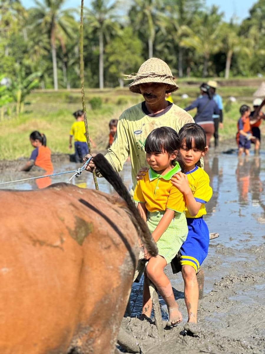 Siswa Subak Bali School mengikuti kegiatan metekap (Dok.IDNTimes/Istimewa)