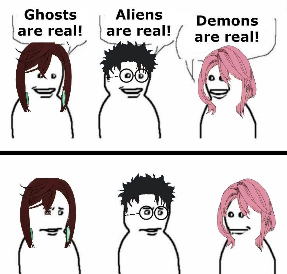 potret meme Okarun (reddit.com/user/PossessedHood416)