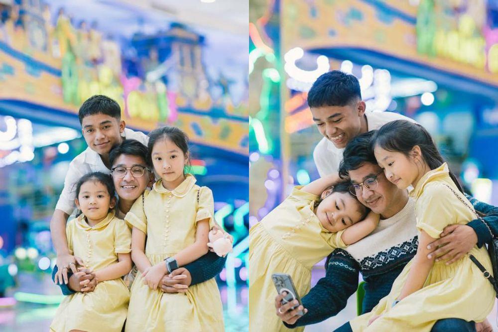 7 Potret Kebersamaan Ruben Onsu dan Ketiga Anaknya pada Momen Natal