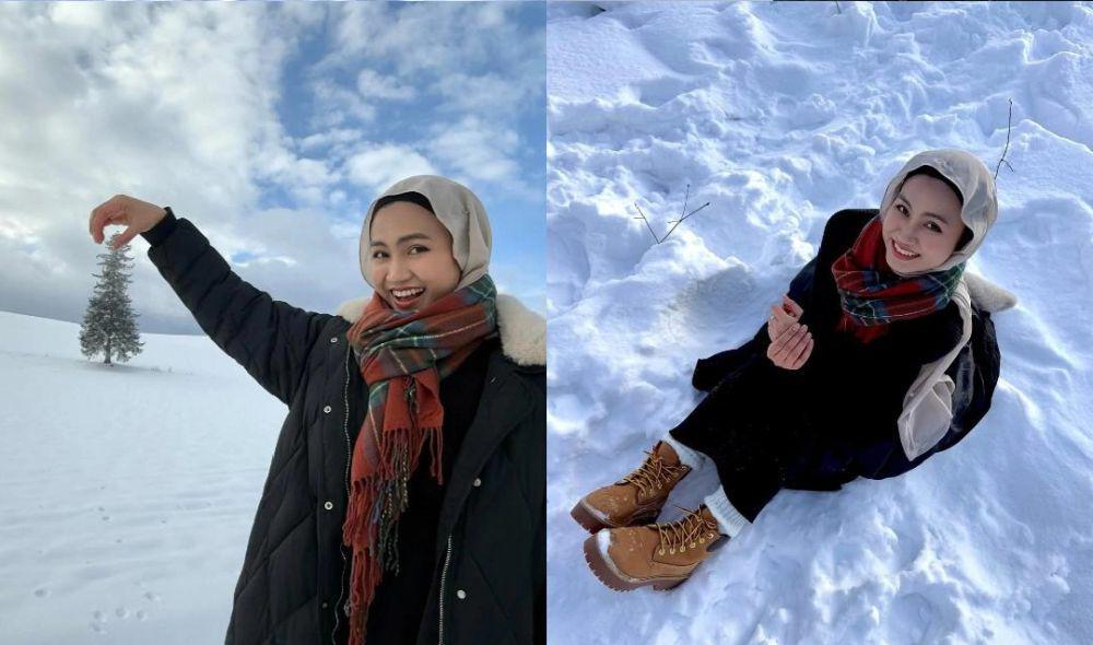 7 Potret Xaviera Putri Liburan Akhir Tahun di Jepang, Asyik Main Salju