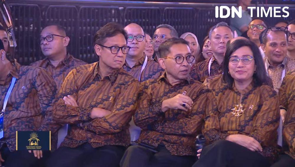 Hadiri Natal Nasional 2024, Para Menteri Kompak Pakai Batik Coklat