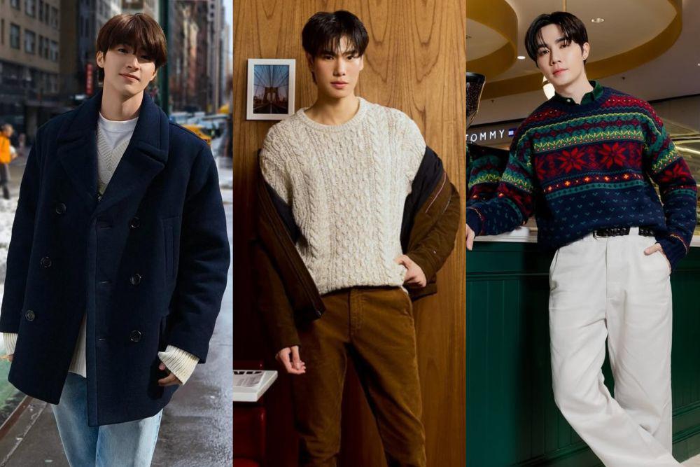 9 Ide Padu Padan Knitwear untuk Musim Dingin ala Aktor Thailand