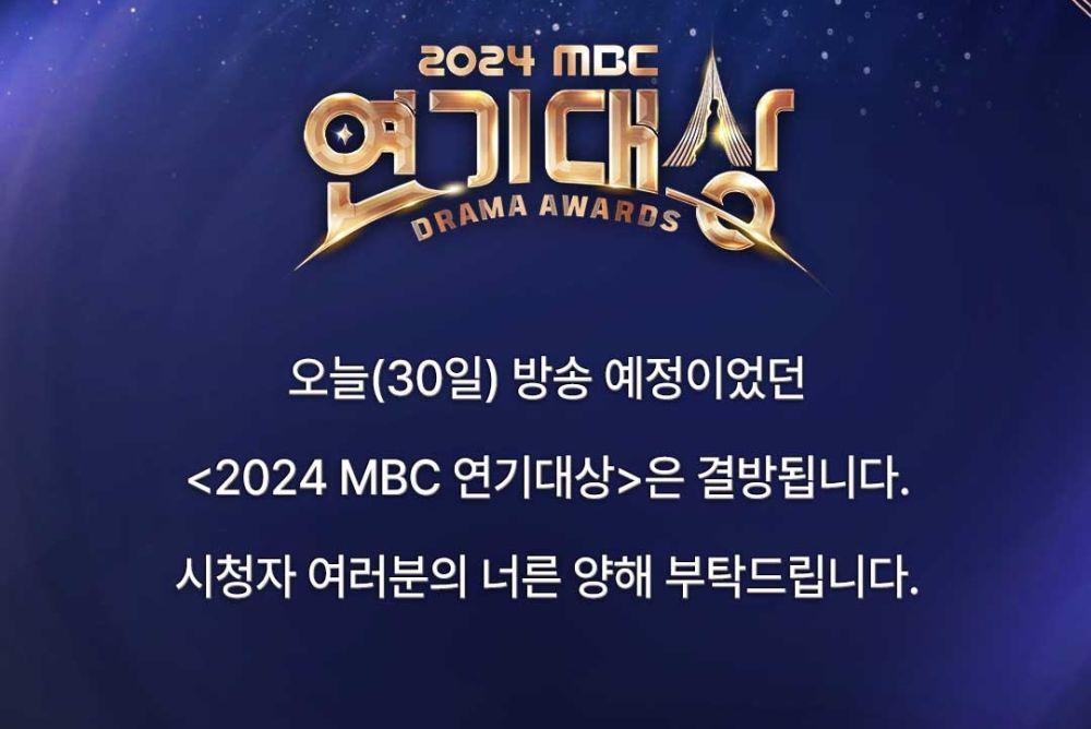 MBC Drama Awards 2024 Umumkan Batal Tayang LIVE