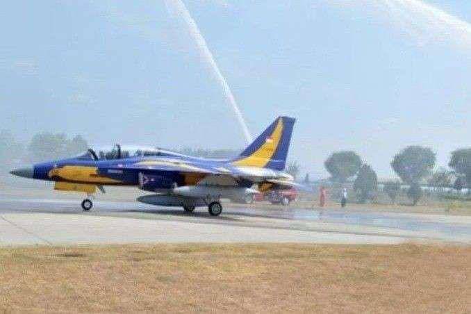 jet tempur latih Golden Eagle T50-i buatan Korea Selatan di Pangkalan Udara Magetan, Jawa Timur