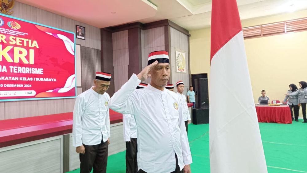 5 Napiter Lapas Surabaya Nyatakan Ikrar Setia Kepada NKRI