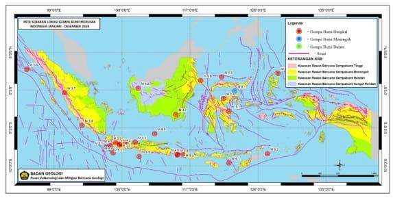 31 Peristiwa Gempa Bumi Merusak Terjadi di 2024, Jabar Paling Banyak