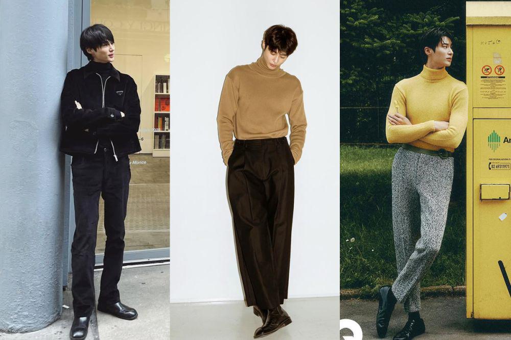 7 Ide Mix and Match OOTD Turtleneck ala Byeon Woo Seok, Super Cozy!