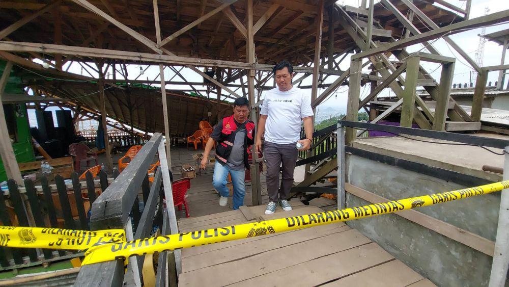 Polisi Tutup Sementara Kafe Ambruk di Way Gubak untuk Penyelidikan