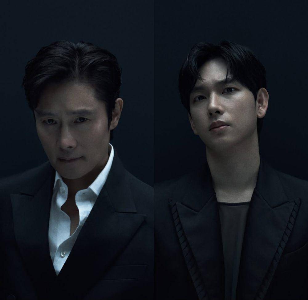 Lee Byung Hun dan Im Siwan dalam pemotretan Netflix untuk Squid Game 2 (instagram.com/netflixkr)