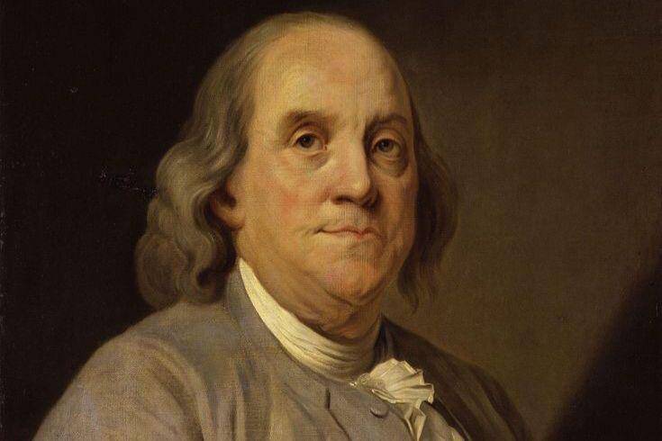 Ilustrasi lukisan wajah Benjamin Franklin. (Pinterest/Etsy)
