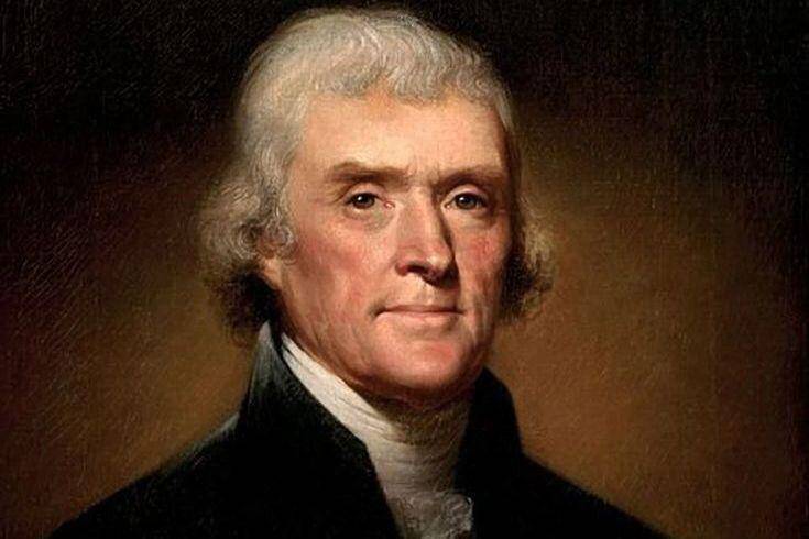 Ilustrasi lukisan wajah Thomas Jefferson. (Pinterest/Etsy)