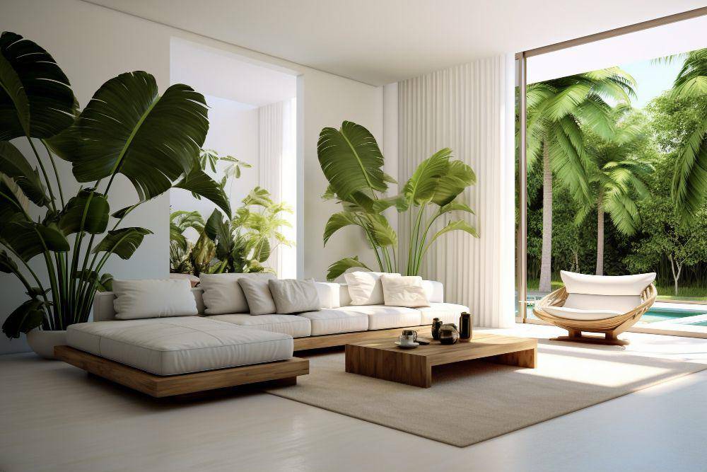 desain ruang tamu tropis modern (freepik.com/freepik)