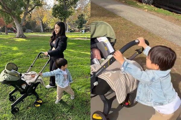 7 Potret Perdana Nikita Willy Ajak Baby Nael Keluar Rumah di Amerika