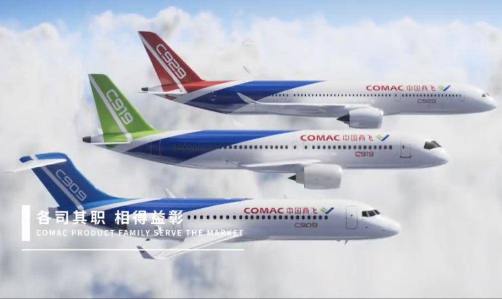 Tiga tipe pesawat yang diproduksi Commercial Aircraft Corporation of China (COMAC). (dok. COMAC)