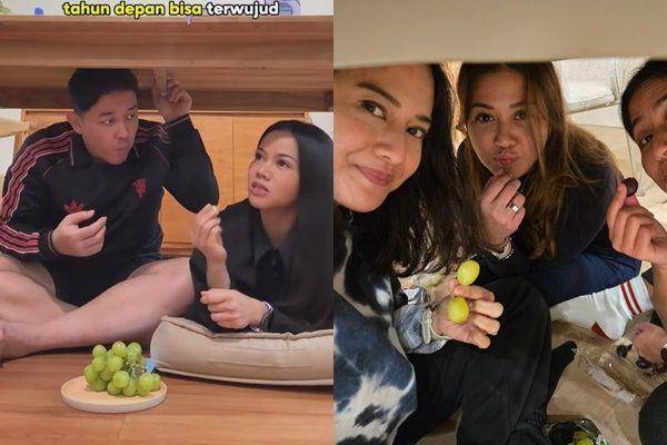 artis Indonesia ikutan tren eat 12 grapes under the table (instagram.com/donne_maula | instagram.com/therealdisastr)