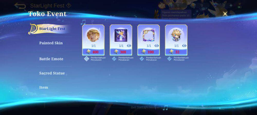item ekslusif di event StarLight Fest Mobile Legends (dok. Moonton/Mobile Legends: Bang Bang)