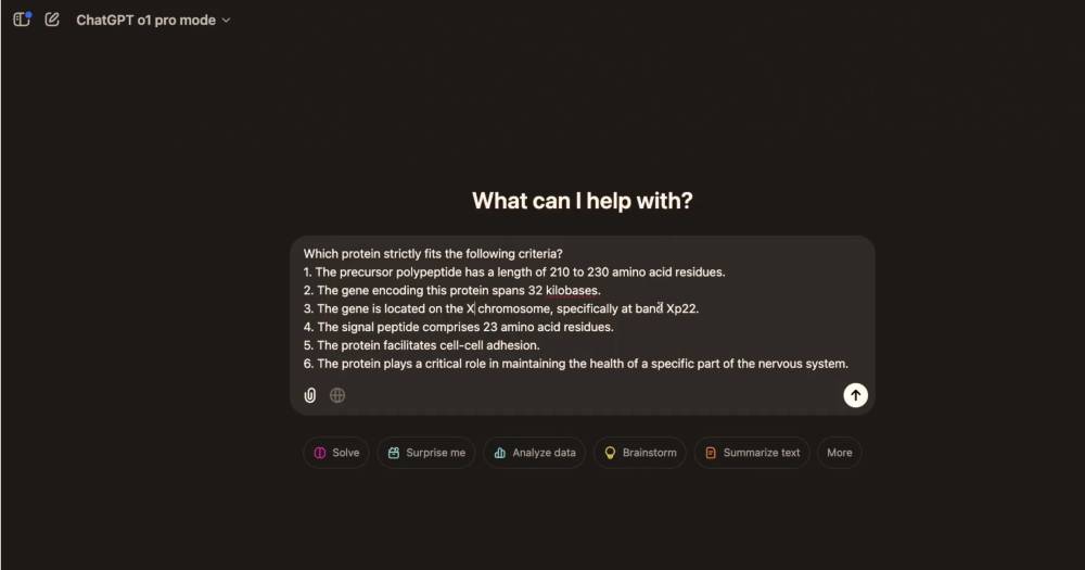 contoh penggunaan ChatGPT Pro untuk tugas biologi rumit. (dok.OpenAI)