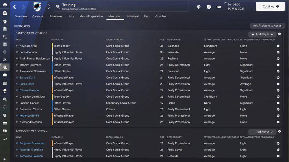 ilustrasi mentoring di Football Manager 2024 (dok. Sports Interactive/Football Manager 2024)