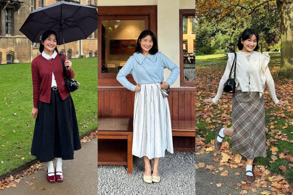 9 Inspirasi Outfit dengan Rok Midi ala Jesica Ceren, Variatif!