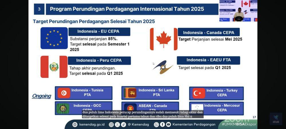 Kemendag Targetkan 4 Perjanjian Dagang Selesai di 2025