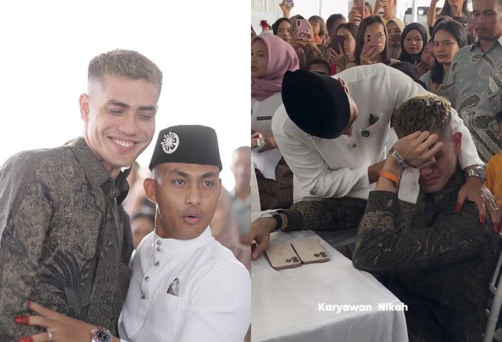 7 Potret Aisar Khaled Jadi Saksi Nikah Karyawannya, Sampai Nangis Haru