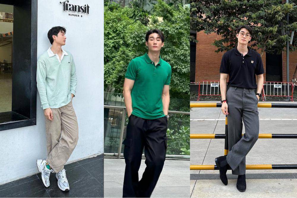 potret kutfit kuliah pakai polo shirt ala Force Jiratchapong (instagram.com/fforce_)