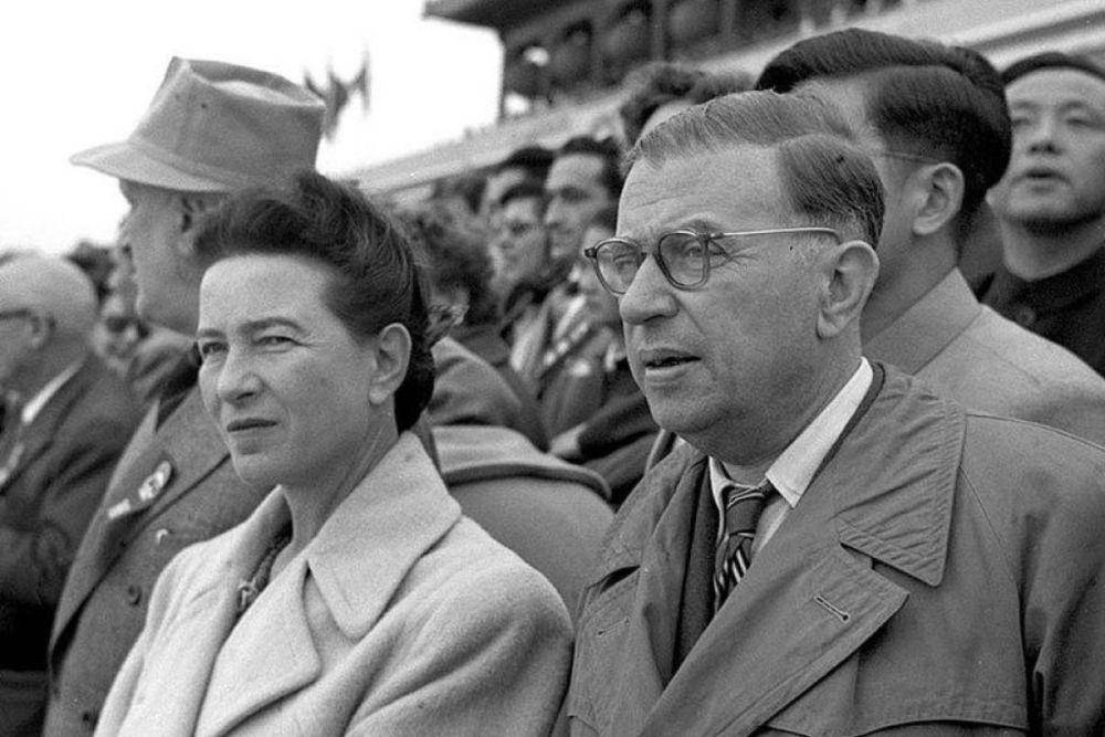 potret Simone de Beauvoir dan Jean-Paul Sartre di tahun 1955 (wikimedia.org/Liu Dong'ao)