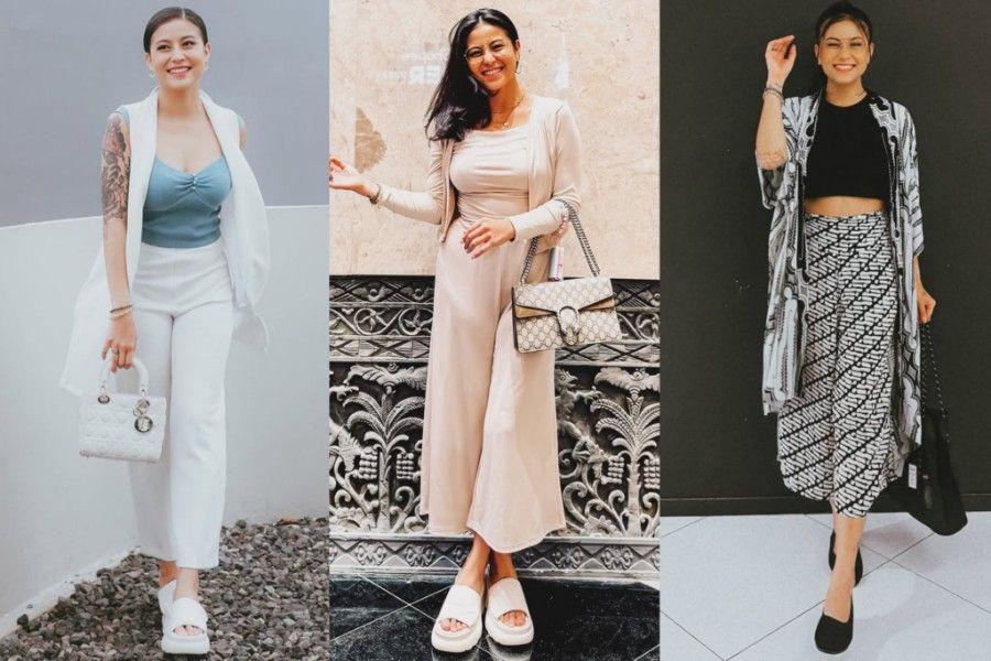 7 Mix and Match Outfit Pakai Celana Panjang ala Karin Novilda