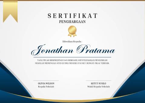 contoh sertifikat class meeting (canva.com/yosevenartteam)