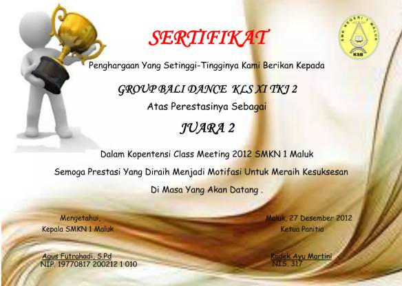 contoh sertifikat class meeting (slideshare.net/lalugede)