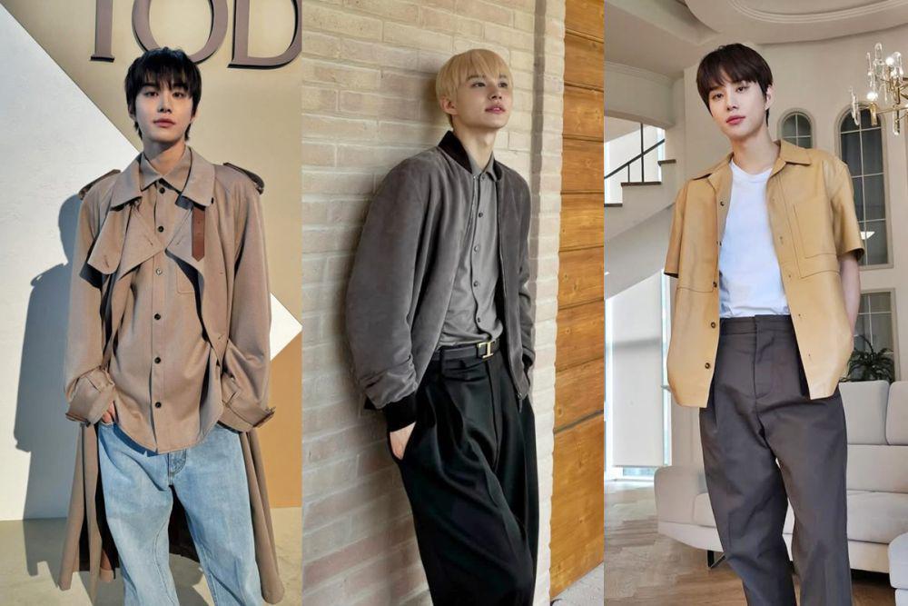 7 Ide Padu Padan Outer Cokelat aja Jungwoo NCT, Kemeja hingga Jaket!