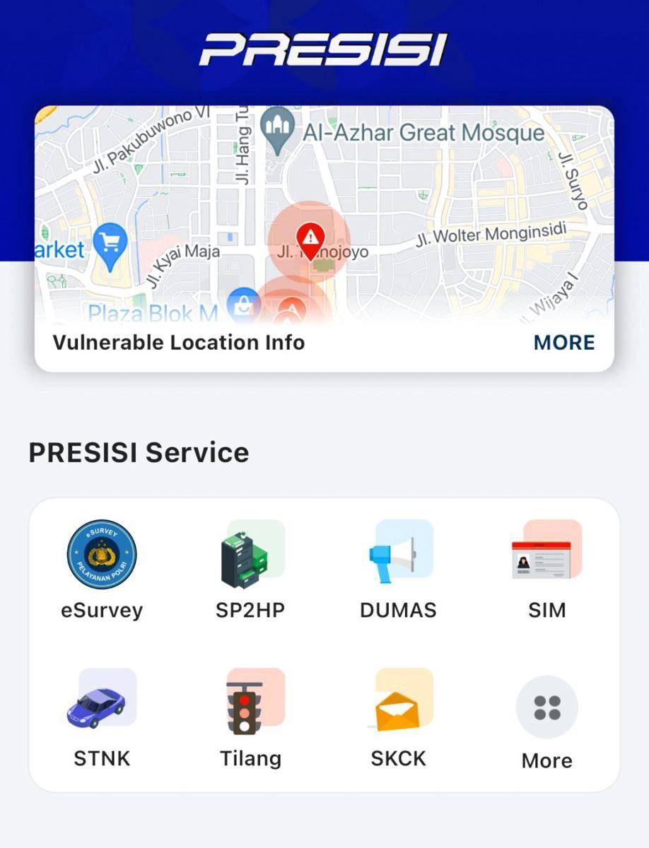 Tangkapan layar aplikasi Super App "Presisi" POLRI. (IDN Times/Dina Salma)