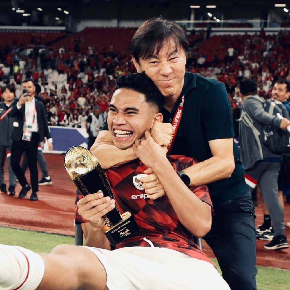 foto Marselino Ferdinan dan Shin Tae-yong (instagram.com/shintaeyong7777)