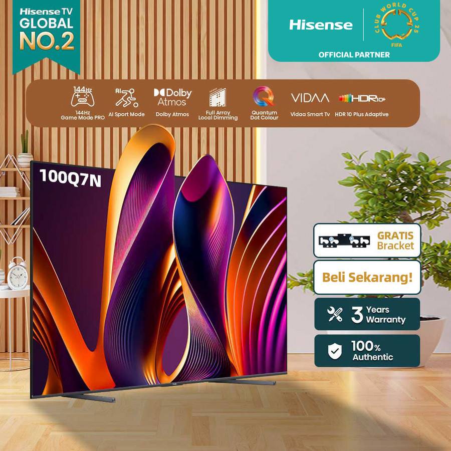 Hisense 100Q7N MiniLED PRO (tokopedia.com/Hisense Official Store)
