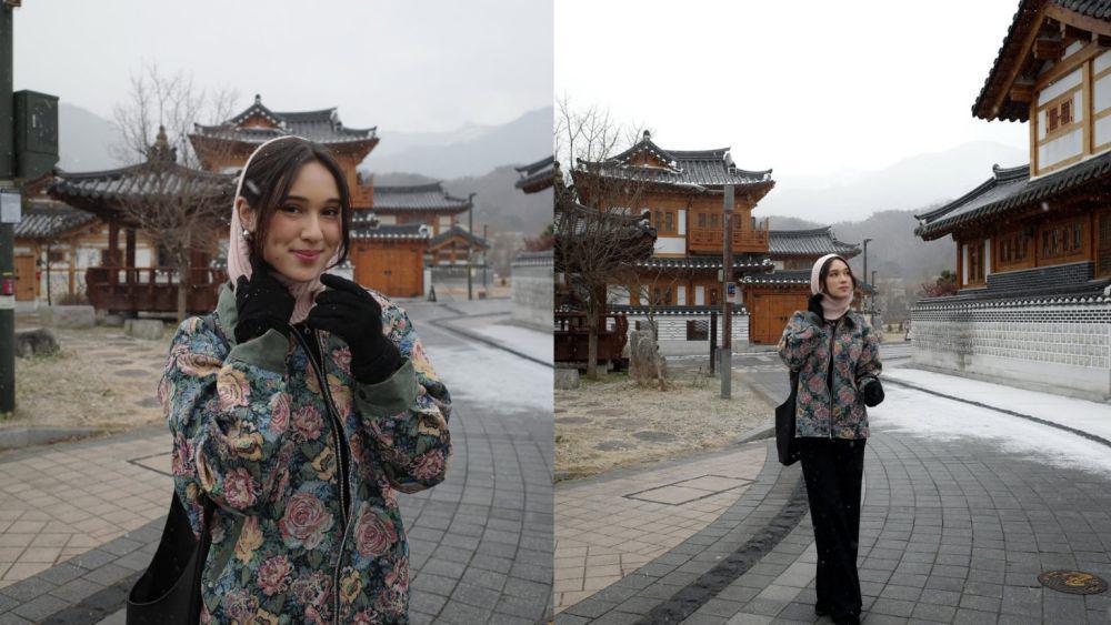 7 Potret Yasmin Napper Kunjungi Perumahan Tradisional di Korea Selatan
