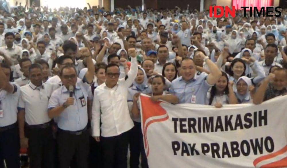 Wamenaker RI Imanuel Ebenezer kembali mengunjungi PT Sritex. (IDN Times/Larasati Rey)