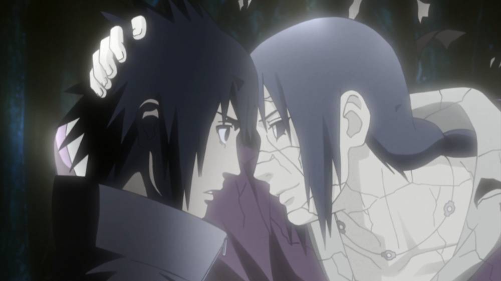 Itachi berpisah dengan Sasuke untuk selamanya. (dok. Pierrot/Naruto: Shippuden)