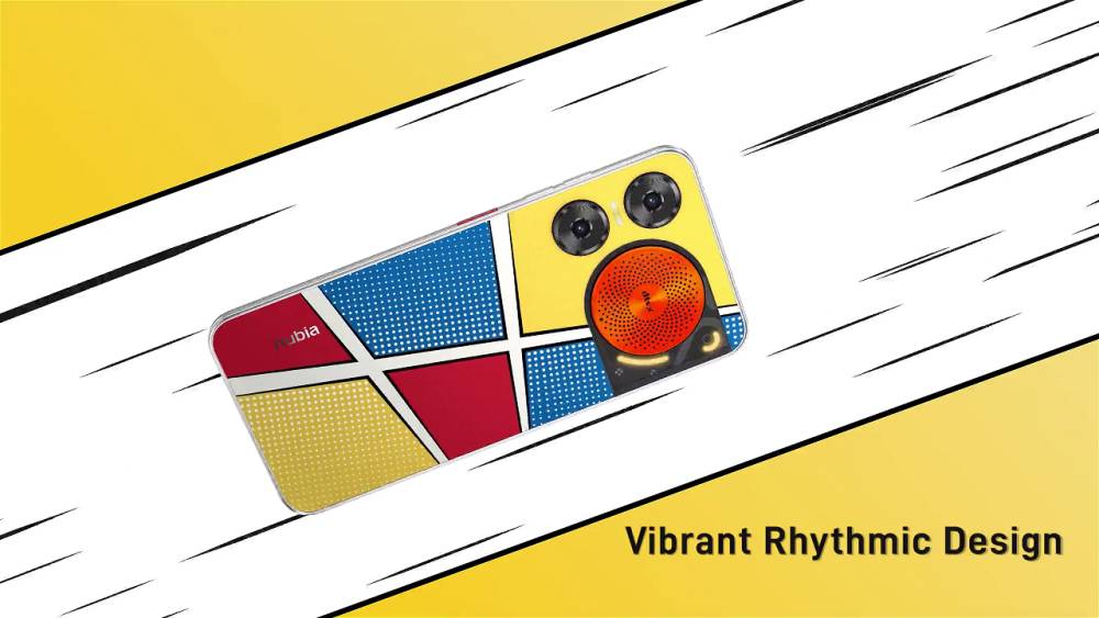 tampilan sisi belakang nubia Music 2 dengan corak Pop Art (dok.ztedevices.com)