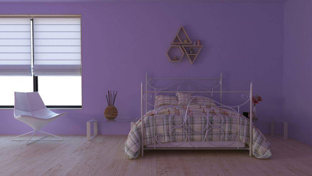 Ilustrasi kamar bayi bernuansa lavender (freepik.com/kjpargeter)