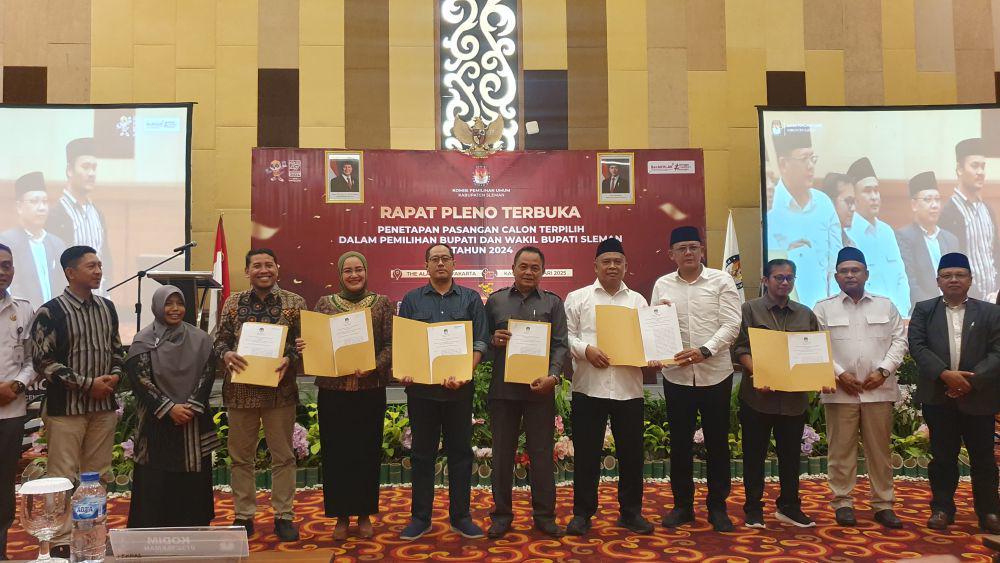 KPU Tetapkan Harda-Danang Bupati dan Wakil Bupati Sleman Terpilih
