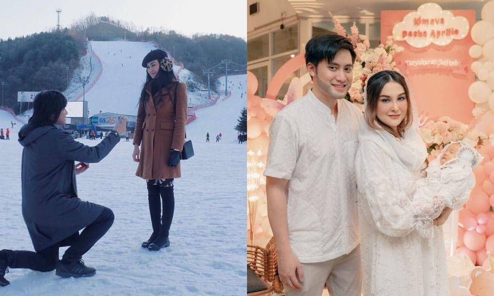 kolase foto artis waktu dilamar vs. setelah berkeluarga (instagram.com/vicymelanie )