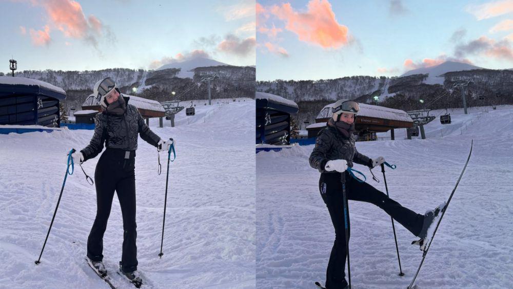 7 Potret Alice Norin Main Ski di Jepang, Ternyata Jago Banget!
