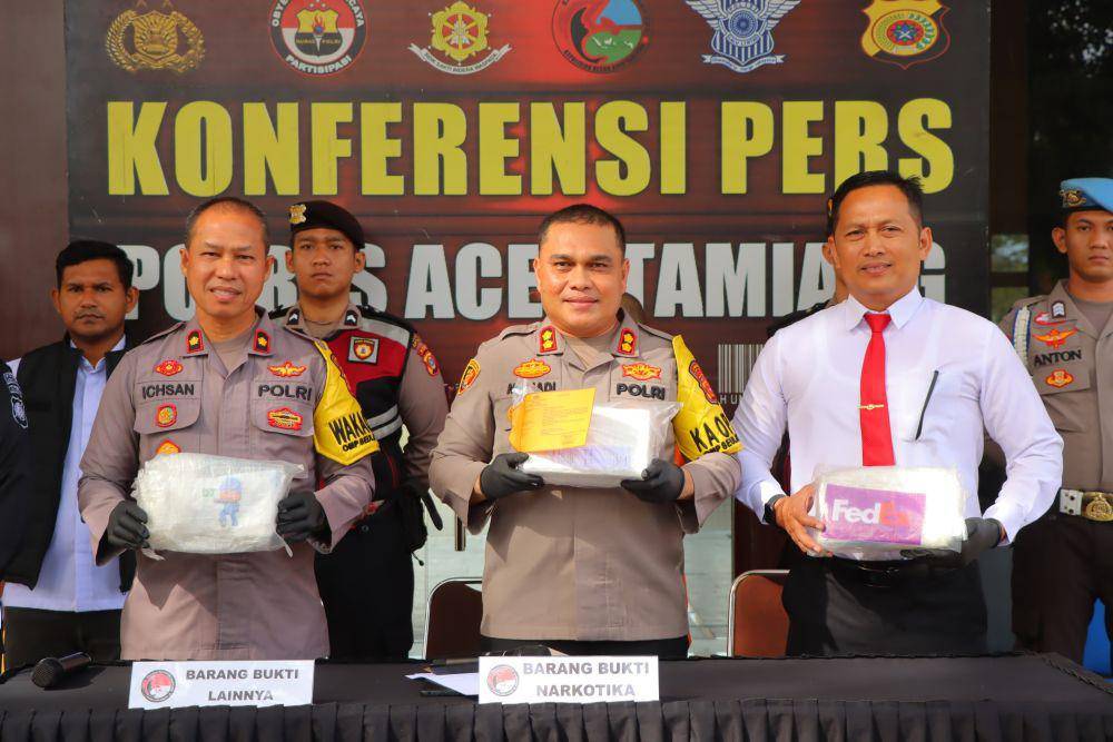 Polres Aceh Tamiang menangkap seorang warga yang mengedarkan kokain. (Dokumentasi Humas Polres Aceh Tamiang untuk IDN Times)