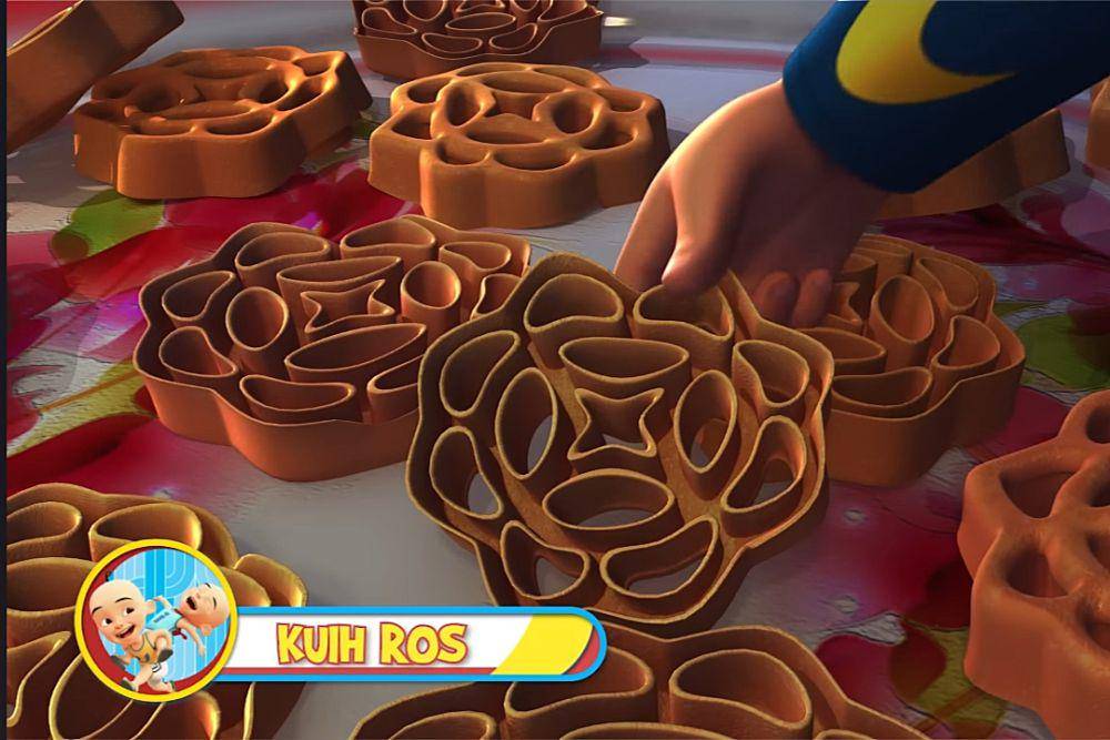 kuih ros di serial Upin dan Ipin (YouTube.com/Les' Copaque Production)