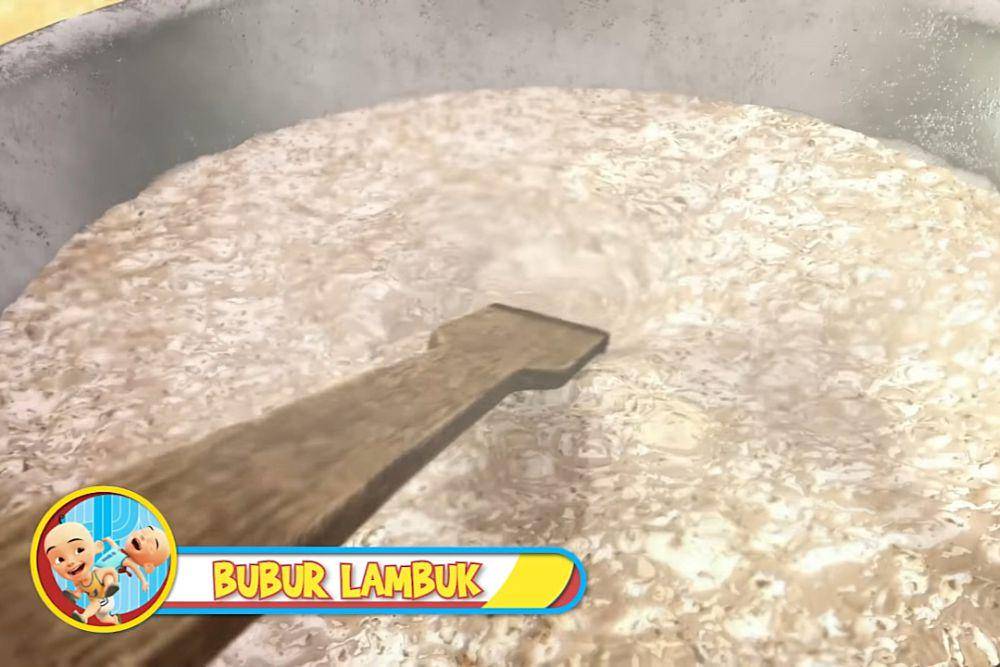 bubur lambuk di serial Upin dan Ipin (YouTube.com/Les' Copaque Production)