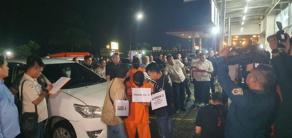 Rekonstruksi Penembakan Bos Rental di Rest Area KM 45