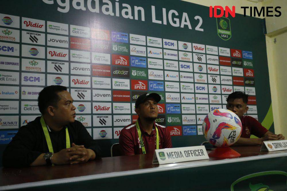 Sriwijaya FC usai hadapi PSMS Medan di Stadion Baharoeddin Siregar Lubukpakam, Deli Serdang, Sabtu (11/1/2025) (IDN Times/Doni Hermawan)