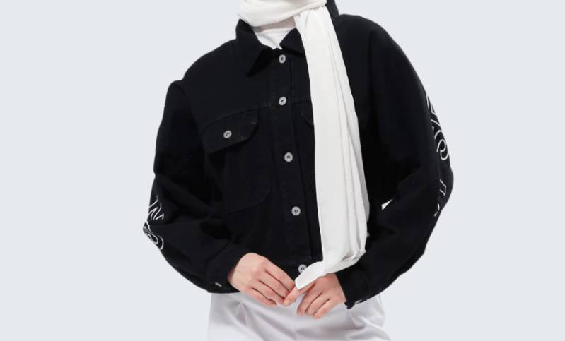 Myself Jaket Jeans Oversize Crop Denim Wanita Sablon Grizelle (shopee.co.id/MYSELF Official Shop)