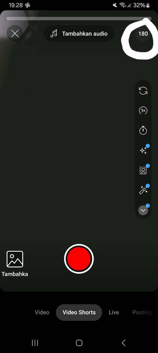 Cara mengubah durasi video di YouTube Shorts jadi 3 menit atau 180 detik (dok.pribadi/Reyvan Maulid)