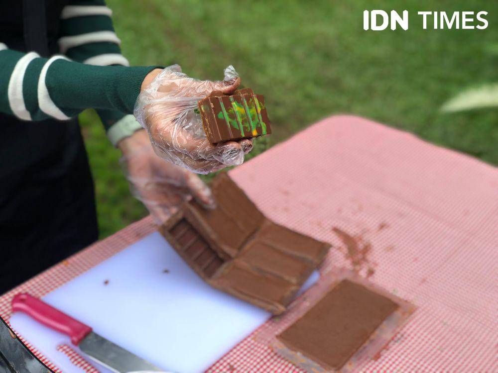 Resep, bahan dan cara pembuatan coklat dubai yang viral di Palembang (IDN Times/Feny Maulia Agustin)